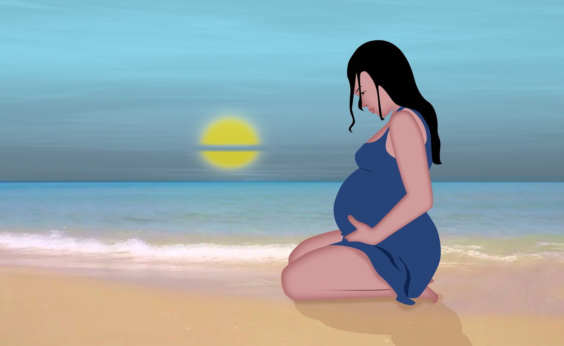maternity-Afbeelding van laurencerouault-zwangere vrouw op het strand